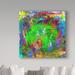 Ebern Designs 'Color Explosion Oc' Graphic Art Print on Wrapped Canvas in Green/Indigo/Red | 14 H x 14 W x 2 D in | Wayfair