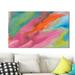 Ebern Designs Summer Abounds I - Wrapped Canvas Painting Print Canvas in Blue/Green/Pink | 18 H x 40 W x 1 D in | Wayfair