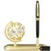 Matashi Crystal Executive Globe Pen Holder Metal in Yellow | 6 H x 6 W x 2 D in | Wayfair MTPS13388G