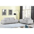 Orren Ellis Aiert Luxury Italian Leather 2 Piece Living Room Set Genuine Leather in Gray | 32 H x 90 W x 39 D in | Wayfair Living Room Sets