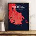 Wrought Studio™ 'Victoria City Map' Graphic Art Print Poster in Nautical Paper in Black/Red | 27.6 H x 19.7 W x 0.05 D in | Wayfair