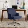 Serta at Home Serta Leighton Modern Mid-Back Office Armchair, Rivet Detail, Memory Foam, Swivel Chrome Metal Base in Blue/Indigo | Wayfair 47925A