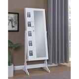 Canora Grey Sallee Free Standing Jewelry Armoire w/ Mirror Manufactured Wood in Brown/White | 58.75 H x 22.75 W x 15 D in | Wayfair