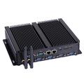 HUNSN Fanless Industrial PC, Mini Computer, Core I7 4500U 4510U 4578U, Windows 11 / Linux Ubuntu, IM04, WiFi, BT, 2 x HDMI, 2 x LAN, 6 x COM RS232, 4 x USB3.0, 4 x USB2.0, 8G RAM, 64G SSD