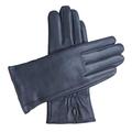 Downholme Classic Leather Cashmere Lined Gloves for Women (Dark Blue, S)