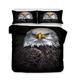 Duvet Cover Set 3D Animal Eagle Print Quilt Cover with Pillowcases Personalized Design Double Size Bedding Set Zipper Closure Easy Care