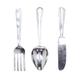 Deco 79 Aluminum Utensil Set of 3, Chrome, 23" x 6"