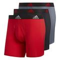 adidas Men's Performance Boxer Brief Underwear (3-Pack), Scarlet/Black Black/Black Onix/Black, XL