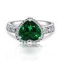Navachi 925 Sterling Silver 18k White Gold Plated 2.5ct Heart Ruby Emerald Az9808r Rings(Sizes N)