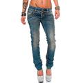 Cipo Baxx Sexy Women's Jeans Stretch Tube Trousers Slim Straight Fit Skinny Hip Jeans Casual Various Styles - Blue - 29W/30L