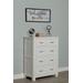 Highlands 5-Drawer Chest in White Wood - Hillsdale 12520