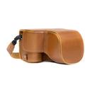 MegaGear MG1486 Sony Alpha A6500 (16-70, 18-135 mm) Ever Ready Leather Camera Case and Strap - Light Brown