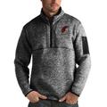 Men's Antigua Heather Black Portland Trail Blazers Fortune Big & Tall Quarter-Zip Pullover Jacket