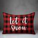 The Holiday Aisle® Gosselin Let it Snow in Buffalo Check Plaid Lumbar Pillow Polyester/Polyfill blend | 14 H x 20 W x 1.5 D in | Wayfair