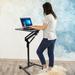 Mount-It Mobile Standing Laptop Desk, Height Adjustable Rolling Sit Stand Workstation Metal in Black | 42 H x 27 W x 20 D in | Wayfair MI-7969