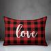 The Holiday Aisle® Ginny Love in Buffalo Check Plaid Lumbar Pillow Polyester/Polyfill blend | 14 H x 20 W x 1.5 D in | Wayfair