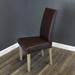 Winston Porter Monsour Faux Leather Parsons Chair Faux Leather/Wood/Upholstered in Brown | 40 H x 19 W x 19 D in | Wayfair