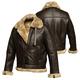 e Genius Men Brown Aviator Sheepskin RAF Real Bomber Shearling Leather Jacket (Men Brown Aviator Jacket, Small (Suitable for Chest Size 38" to 40"))