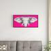 East Urban Home 'Elephant w/ Headphones' Framed Graphic Art Print on Wrapped Canvas in Gray/Pink | 12 H x 20 W x 1 D in | Wayfair ERNH8350 46732786