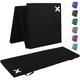 Xn8 Tri-Fold Gymnastics Mat with Carrying Handles Non Slip PU Leather Soft 6cm Thick Folding Gym Mat for Home Fitness Workout Exercise Yoga Pilates Black