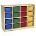 Childcraft 16 Compartment Cubby w/ Trays Wood in Red/Green/Blue | 30 H x 38.37 W x 13 D in | Wayfair 296573