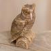 Millwood Pines Midge Protective Owl Calcite & Rose Quartz Gemstone Sculpture Stone in Brown/Gray | 3.5 H x 2 W x 2.2 D in | Wayfair