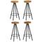 vidaXL Bar Chairs 4 pcs Solid Mango Wood