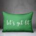 The Holiday Aisle® Debora Let's Get Lit Lumbar Pillow Polyester/Polyfill blend in Green | 14 H x 20 W x 1.5 D in | Wayfair