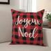The Holiday Aisle® Jann Joyeux Noel in Buffalo Check Plaid Throw Pillow Polyester | 18 H x 18 W x 1.5 D in | Wayfair