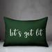 The Holiday Aisle® Debora Let's Get Lit Lumbar Pillow Polyester/Polyfill blend in Green | 14 H x 20 W x 1.5 D in | Wayfair