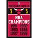 Chicago Bulls NBA Finals Champions 24.25'' x 35.75'' Framed Poster