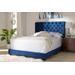 Baxton Studio Candace Luxe and Glamour Navy Velvet Upholstered Queen Size Bed - 95-Candace-Navy-Queen