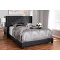 Baxton Studio Brady Modern and Contemporary Charcoal Grey Fabric Upholstered King Size Bed - 95-Brady-Charcoal Grey-King