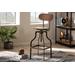 Baxton Studio Varek Vintage Rustic Industrial Style Wood & Rust-Finished Steel Adjustable Swivel Bar Stool - 95-T-14014-Rust-BS