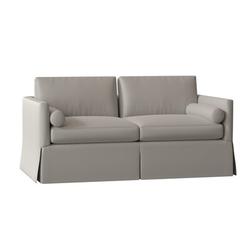 Duralee Whistler Square Arm Loveseat Metal/Linen in Gray/Brown | 32 H x 67 W x 38 D in | Wayfair WPG10-54-67.DW61221-15