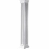 Ekena Millwork Craftsman Classic Square Non-Tapered, Fluted PVC Column Kit, Prairie Capital & Prairie Base, Latex | 11.63 W in | Wayfair