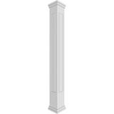 Ekena Millwork Craftsman Classic Square Non-Tapered, Raised Panel PVC Column Kit, Prairie Capital & Prairie Base, Latex | 96 H x 9.63 W in | Wayfair