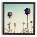 Bay Isle Home™ California Palm Trees by Bree Madden - Picture Frame Photograph Print on Wood in Blue/Brown | 30 H x 30 W x 1 D in | Wayfair