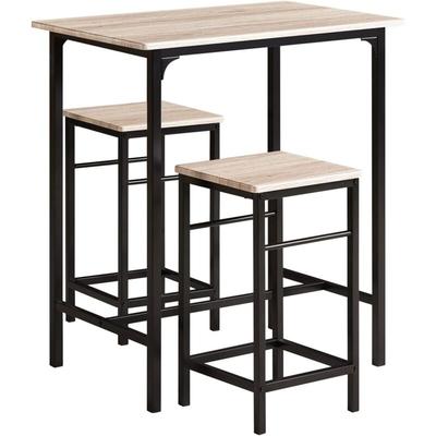 OGT10-N Bartisch Set 3-teilig Bistrotisch mit 2 Stühlen Esstisch Sitzgruppe - Sobuy Image