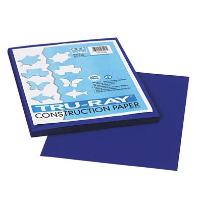 Pacon 103017 Tru-Ray 9" x 12" Royal Blue Pack of 76 lb. Construction Paper - 50 Sheets