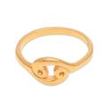 Golden Cancer,'18k Gold Plated Sterling Silver Cancer Band Ring'