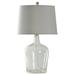 Highland Dunes Felix 27" Seeded Clear Glass Table Lamp Glass/Fabric in White | 27 H x 15 W x 15 D in | Wayfair 367C6EC73550407BA825BADFC7836750