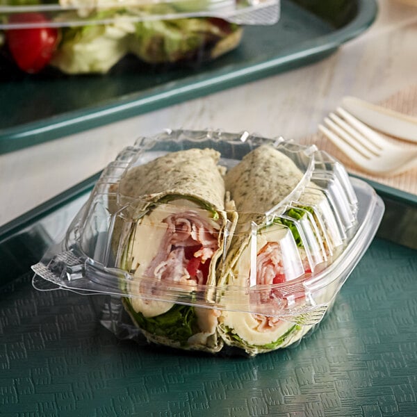 Dart C53PST1 ClearSeal Hinged Lid Plastic Container 5 3/8" x 5 1/4" x 2 5/8" - 500/Case