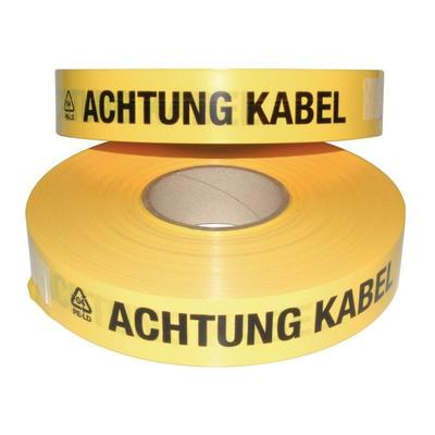 Trassenwarnband Aufdruck Achtung Kabel Breite 40 mm Länge 250 m gelb