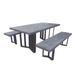 17 Stories Ozana 3 Piece Outdoor Picnic Table Wood/Stone/Concrete/Metal in Gray | 70 W x 35 D in | Wayfair 5E566D4C631345009192F96B8B0C6D6E