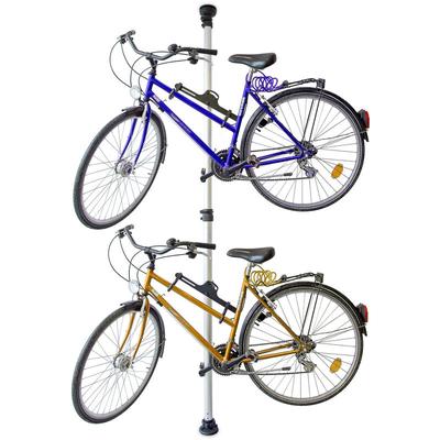 Relaxdays - Teleskop Fahrradhalterung, für 2 Fahrräder, verstellbar, bis 40 kg, 3,4 m, Alu