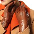 Elma Womens Classic Touchscreen Texting Winter Warm Driving Hairsheep Leather Gloves 100% Pure Cashmere Lined - beige - Medium (run small)