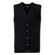 Russell Collection Mens V-Neck Sleeveless Knitted Cardigan (L) (Black)