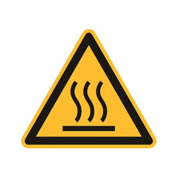 Marahrens Sicherheitskennzeichen »Warnung vor heißer Oberfläche [W017]« 20 x 20 cm gelb, 20x20 cm Image