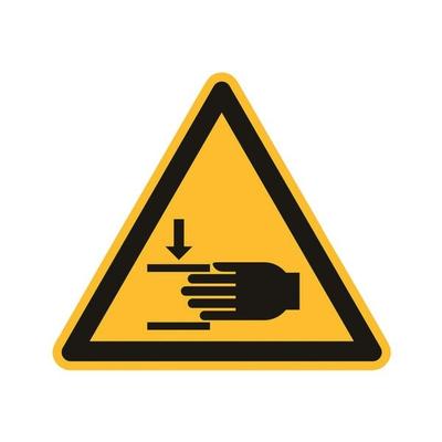 Sicherheitskennzeichen »Warnung vor Handverletzungen [W024]« 20 x 20 cm gelb, OTTO Office, 20x20 cm